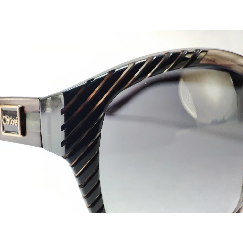 Chloe CL2247 C01 Women Oversized Cat Eye Sunglasses Brown Stripe 140mm
